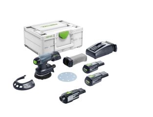 Festool 18v Cordless 125mm Sander ETSC 125 3.0 I-Plus and Mains Adaptor