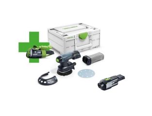 Festool 18v Cordless 125mm Sander ETSC 125, 3.0ah Battery and Mains Adaptor