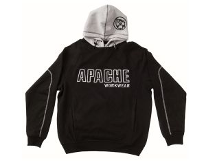 Apache Hooded Sweatshirt Black / Grey - XL (48in) APAHOODBGXL