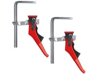 Bessey All Steel Guide Rail Clamp with Level Handle Twin Pack GTR16S6H