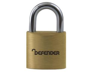 DEFENDER Brass Padlock 60mm Keyed Alike DEFBP6KA