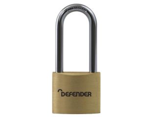 DEFENDER Brass Padlock Long Shackle 40mm DEFBP4LS