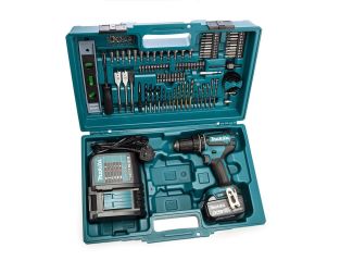 Makita 18v LXT DHP485 Combi Drill with 1 x5ah Battery and 101 Piece Set DHP485STX5