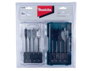 Makita Hex Shank Wood Flat Drill Bit Set 8pc 12, 14, 16, 18, 20, 22, 25, 32mm E-08698