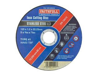 Faithfull Inox Cutting Disc 125 x 1.2 x 22.23mm FAI12512INOX