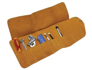 Faithfull 10 Pocket Leather Tool Roll 48 x 27cm FAILTR10