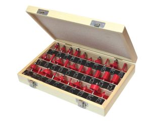 Faithfull 1/4in TCT Router Bit Set, 30 Piece FAIRBS30