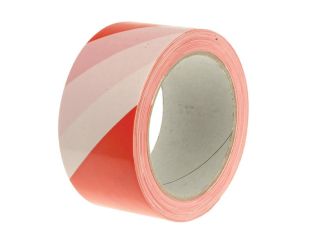 Faithfull Economy Self-Adhesive Hazard Tape Red/White 50mm x 33m FAITAPEHAZER