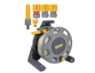 Hozelock 2412 30m Freestanding Compact Hose Reel + 25m of 12.5mm Hose HOZ2412