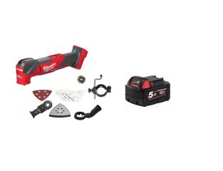 Milwaukee M18 Fuel 18v Brushless Multi Tool with Accessories & 18v 5ah Battery