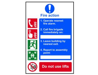 Scan Fire Action Procedure - PVC 200 x 300mm SCA0175