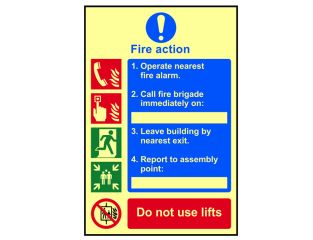 Scan Fire Action Procedure - Photoluminescent 200 x 300mm SCA0202