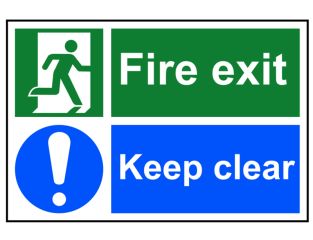 Scan Fire Exit Keep Clear - PVC 300 x 200mm SCA1540