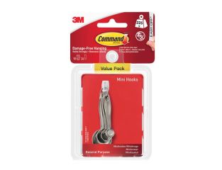 Command™ White Mini Hooks Value Pack (Pack 18) COM1700618