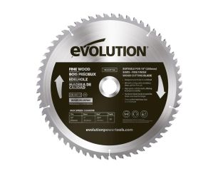 Evolution Fine Wood Mitre/Table Saw Blade 255 x 25.4mm x 60T EVLFW255TC60