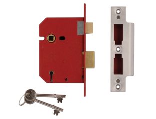 UNION 2201 5 Lever Mortice Sashlock Satin Chrome 65mm 2.5in Visi UNNY2201SC25