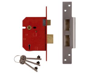 UNION 2234E 5 Lever BS Mortice Sashlock Plated Brass Finish 67mm 2.5in Box UNNJ2234EP25