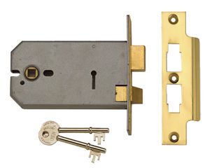 UNION 2077-6 3 Lever Horizontal Mortice Lock Polished Brass 149mm UNNY2077PL6