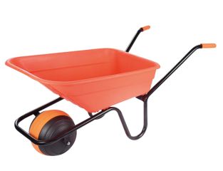 Walsall 90L Orange Polypropylene Wheelbarrow - Duraball WALDBORGPPDD