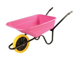 Walsall 90L Pink Polypropylene Wheelbarrow - Puncture Proof WALSHPKPPDD