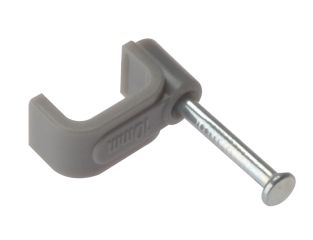 ForgeFix Cable Clip Flat Grey 1.00mm Box 100 FORFCC1G