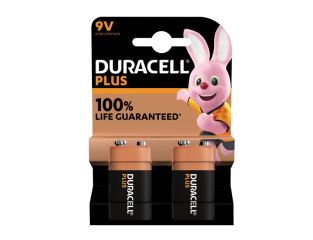 Duracell 9V Plus Power +100% Batteries (Pack 2) DUR9V100PP2 S18718